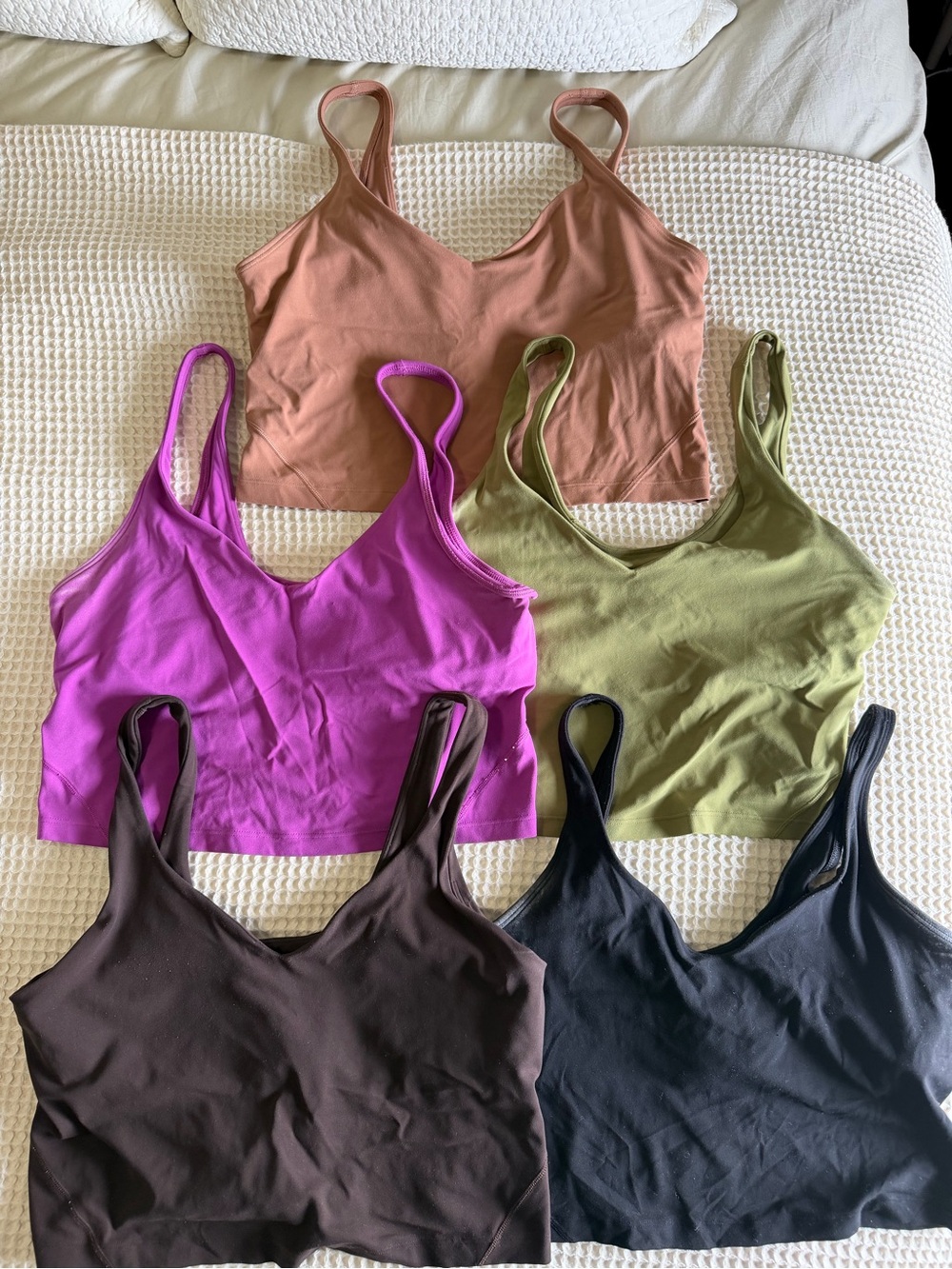 lululemon align Tank Top 5 Set - Olive, Brown, Black, Mauve, Magenta